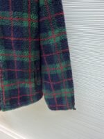 Miu Miu Lambswool Plaid Embroidered Zipper Jacket Coat 2 - 图片 7