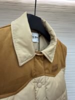 Miu Miu Color-Blocked Short Drawstring Down Vest - 图片 8