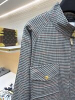 Miu Miu Checkered Stand Collar Zipper Long Sleeve Jacket - 图片 4