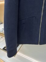Miu Miu Distressed Washed Leather Collar Zip-Up Cotton Jacket - 图片 6