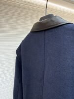 Miu Miu Distressed Washed Leather Collar Zip-Up Cotton Jacket - 图片 9