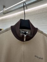 Miu Miu Plain Weave Knit Zipper Sweatshirt - 图片 3
