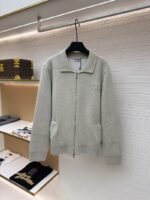 Miu Miu Micro-Logo Zipper Long-Sleeve Sweater