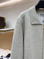 Miu Miu Micro-Logo Zipper Long-Sleeve Sweater - 图片 4