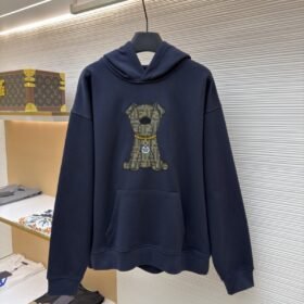 Fendi Puppy Embroidered Cotton Hooded Sweatshirt