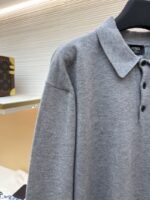 Fendi Double F Gold-Embossed Logo Knit Polo Shirt 1 - 图片 4