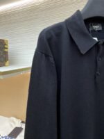 Fendi Double F Gold-Embossed Logo Knit Polo Shirt 2 - 图片 4