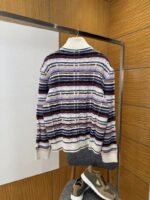 LV Color-Blocked Cable-Knit Zipper Cardigan - 图片 2