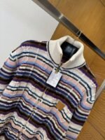 LV Color-Blocked Cable-Knit Zipper Cardigan - 图片 3