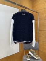 LV Color-Blocked 3D Diamond-Pattern Knit Jacket - 图片 2
