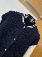 LV Color-Blocked 3D Diamond-Pattern Knit Jacket - 图片 3