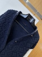 LV Color-Blocked 3D Diamond-Pattern Knit Jacket - 图片 5