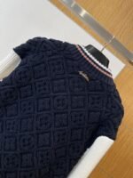 LV Color-Blocked 3D Diamond-Pattern Knit Jacket - 图片 6