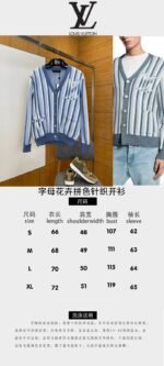 LV 2026 SpringSummer Collection New Blue and White Vertical Striped Cardigan - 图片 10
