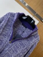 LV 2026 SpringSummer Letter Badge Half-Zip Pullover Fringe Knit Sweater - 图片 5
