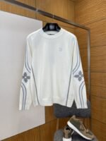 LV Floral Stripe Jacquard Embroidered Sweater