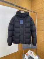 LV Jacquard Hooded Quilted Down Jacket