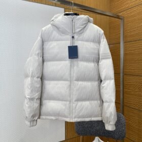 LV Leather-Label Hooded Down Jacket 1