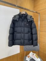 Prada Classic Triangle Logo Detachable Sleeves Down Jacket 1