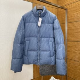 Dior All-Over Print Jacquard Stand Collar Down Jacket 1