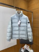 Dior All-Over Print Solid Color Zipper Stand Collar Down Jacket 3