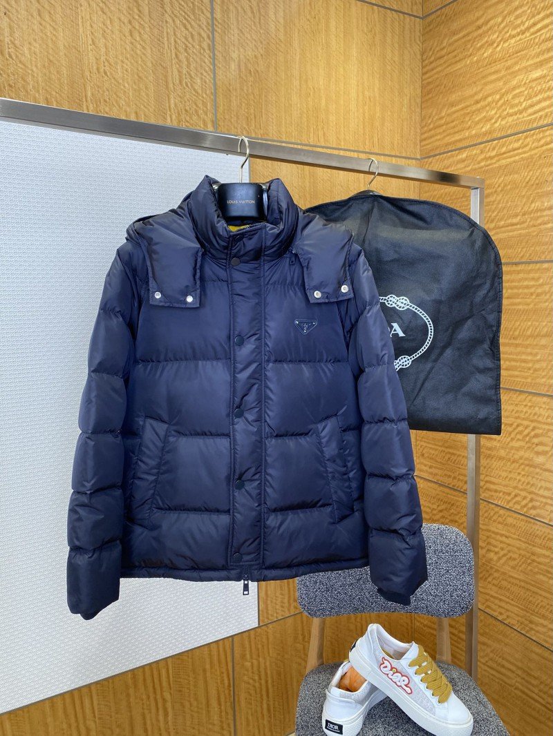 wsxc1767754993645_0.jpg Prada Enameled Triangle Logo Stand Collar Hooded Down Jacket1 - 图片 1