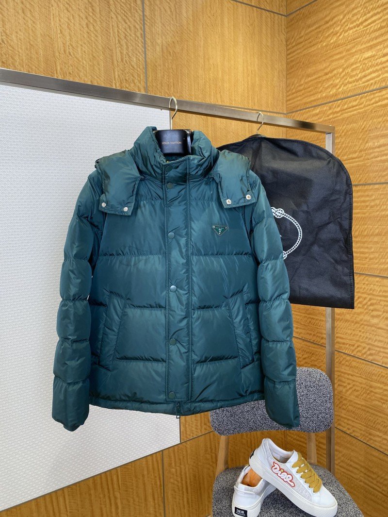 wsxc1767754998162_0.jpg Prada Enameled Triangle Logo Stand Collar Hooded Down Jacket 2 - 图片 1