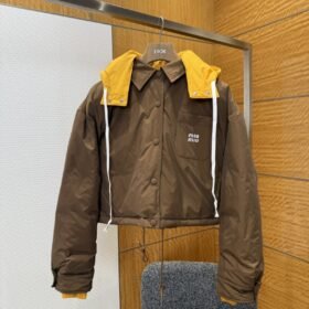 Miu Miu Detachable Hooded Short Down Jacket