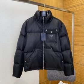 Prada Solid Color Stand Collar Down Jacket