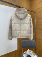 LV leather label color blocked hooded lightweight down jacket 1 - 图片 2