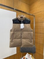 BOTTEGA VENETA Splicing genuine leather woven down vest 1