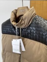 BOTTEGA VENETA Splicing genuine leather woven down vest 1 - 图片 4