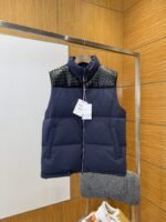 BOTTEGA VENETA Splicing genuine leather woven down vest 2