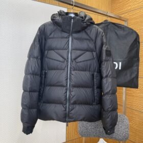 FENDI Sleeve Logo Patch Hooded Down Jacket