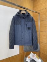 Fendi Double F Print Patchwork Detachable Hood Down Jacket 1