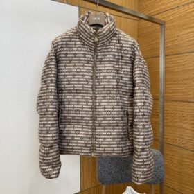 LV Monogram All-Over Print Stand Collar Down Jacket