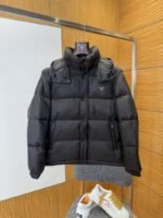 Prada Triangle Logo Stand Collar Hooded Down Jacket