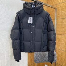 Balenciaga Patchwork Hooded Down Jacket 2