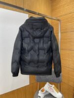 LV Embossed Print Hooded Down Jacket 1 - 图片 2