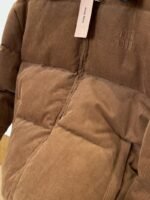 Miu Miu Embroidered Logo Leather Collar Corduroy Down Jacket - 图片 5