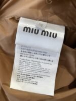 Miu Miu Embroidered Logo Leather Collar Corduroy Down Jacket - 图片 9