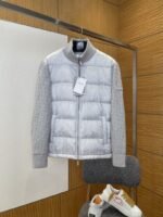 Dior All-Over Jacquard Patchwork Baseball Collar Down Jacket 2