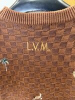 LV Animal Embroidered Checkered Crewneck Sweater - 图片 6
