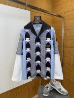 Prada Patchwork Print Fake Two-Piece Shirt 2