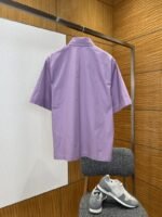 LV Monogram Embroidered Lapel Short-Sleeve Shirt - 图片 2