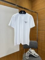 Prada Classic Triangle Logo Crew Neck Short Sleeve T-Shirt 1