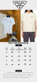 Prada Classic Triangle Logo Crew Neck Short Sleeve T-Shirt 1 - 图片 10
