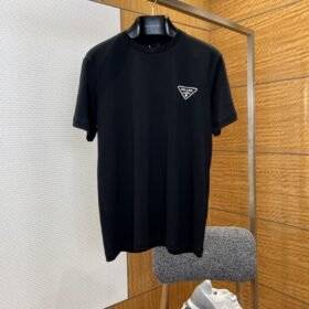 Prada Classic Triangle Logo Crew Neck Short Sleeve T-Shirt 2