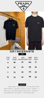 Prada Classic Triangle Logo Crew Neck Short Sleeve T-Shirt 2 - 图片 10