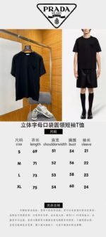 Prada Letter Pocket Crew Neck Short Sleeve T-Shirt 1 - 图片 10